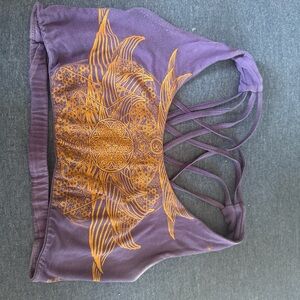 Purple and Orange Strappy Crop Top